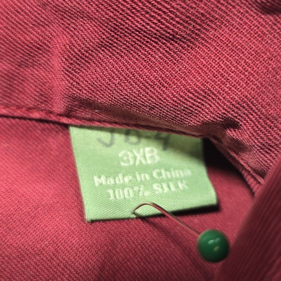 Tommy Bahama Catalina Twill Camp Shirt Mens 3XB Wine Silk Hawaiian Resort Casual - Picture 5 of 8